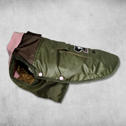 Pink Trim Military Bomber Jacket for French Bulldogs