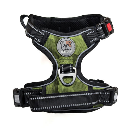 Boston Anti-Pull Dog Harness 2.0 - Green Geo-Camo