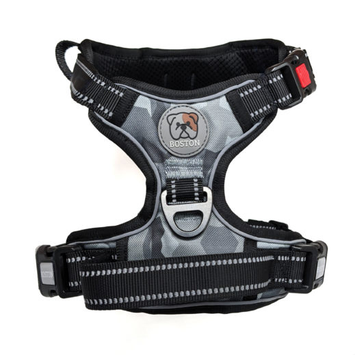 Boston Anti-Pull Dog Harness 2.0 - Grey Geo-Camo