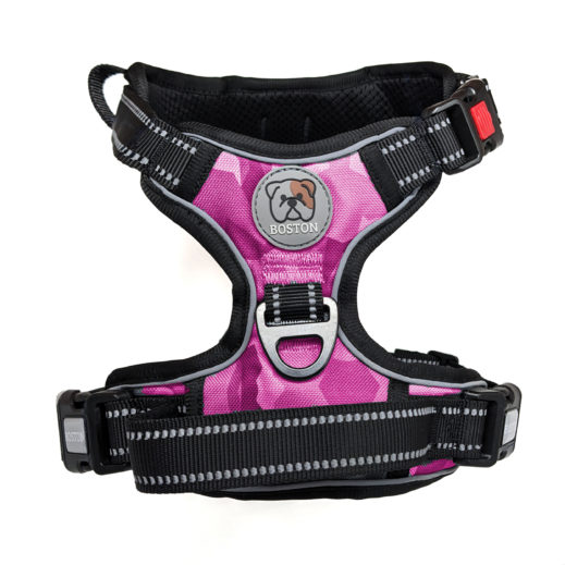 Boston Anti-Pull Dog Harness 2.0 - Pink Geo-Camo