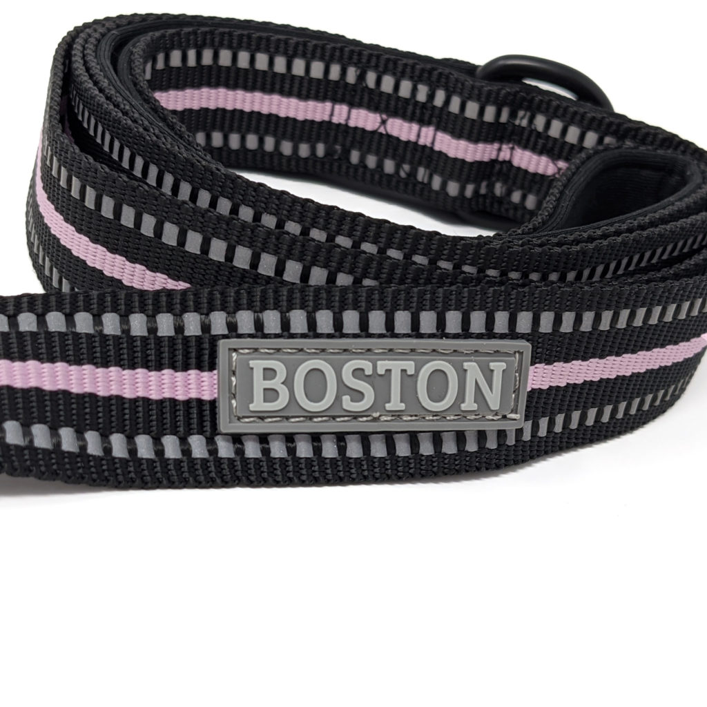 Boston Pet Standard Leash in Black & Pink
