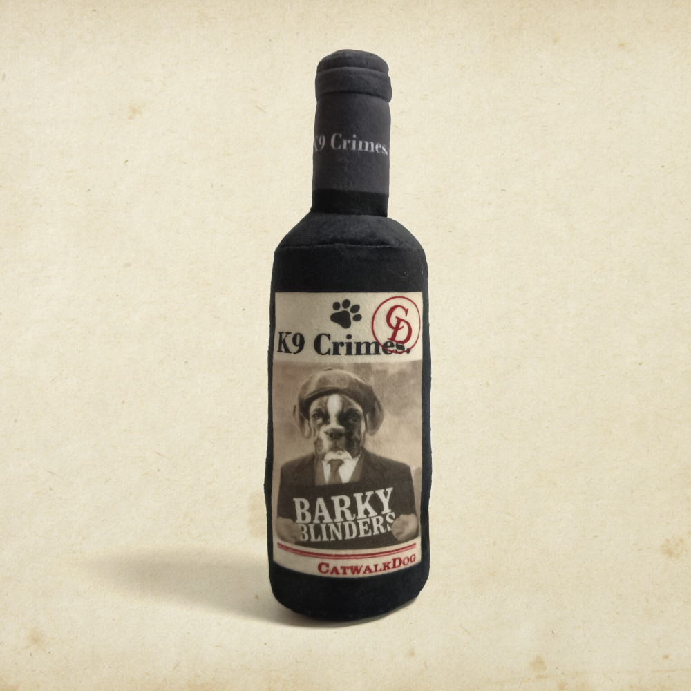 K9 Crimes Barky Blinders Wine Bottle